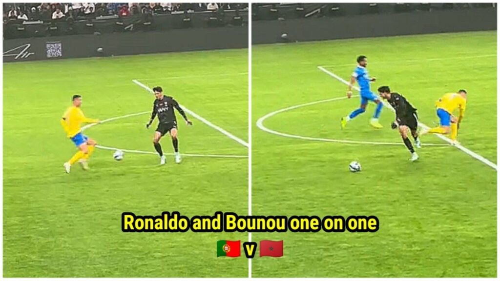 Ronaldo and Bounou one on one 🇵🇹v🇲🇦 & The young Al-Hilal fan who got Ronaldo's medal