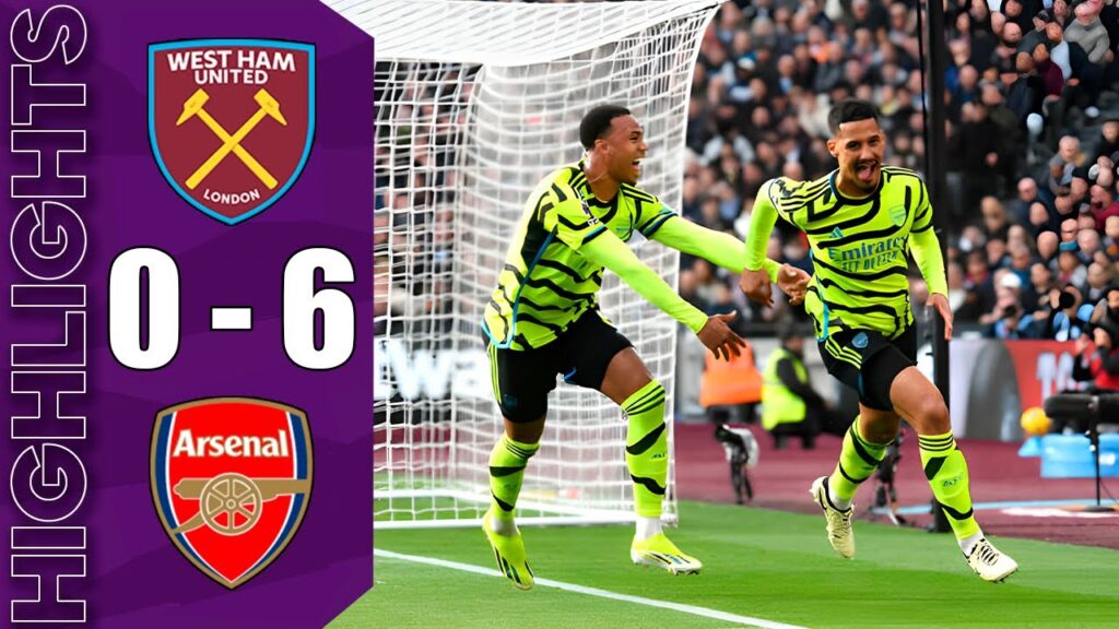 William Saliba Goal | West Ham vs Arsenal 0-6 Extended Highlights | Premier League 2023/24