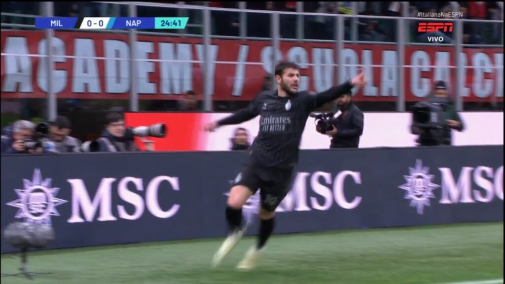 gol de Theo Hernández oggi | Milan vs Napoli Extended Highlights | Serie A TIM 2023/24