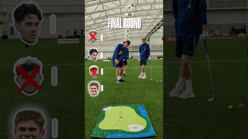 The 🏴󠁧󠁢󠁥󠁮󠁧󠁿 U21s take on the Golf Knockout Challenge 🏌️ #shorts