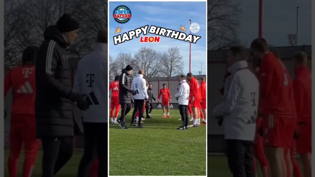 ASÍ LE CELEBRAN EL CUMPLEAÑOS A LEON GORETZKA EN EL BAYERN MUNICH 😁🥳🎂🎉🎈🎁 #Shorts