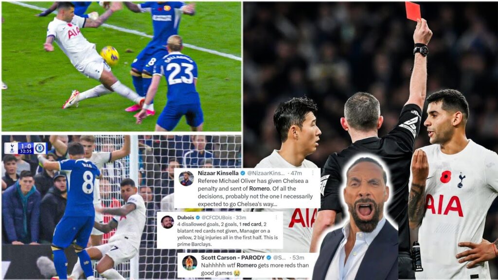 🔥FOOTBALL FANS FURIOUS REACTIONS TO CRISTIAN ROMERO RED CARD VS CHELSEA | Chelsea Vs Tottenham 4-1