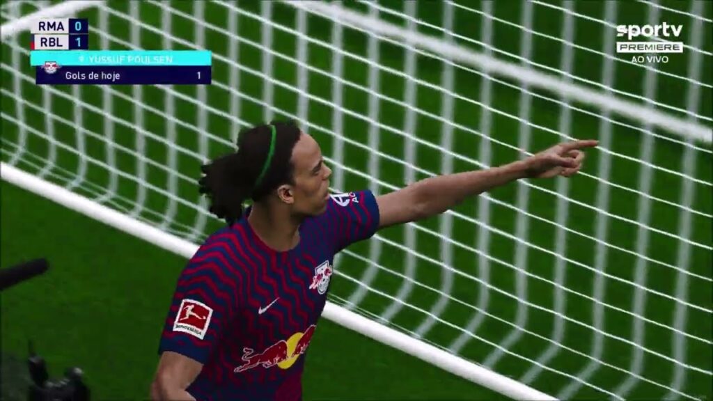 Gol de Yussuf Poulsen | Real Madrid vs RB Leipzig | PES 2023 BMPES | UCL 2023-24 (PC)