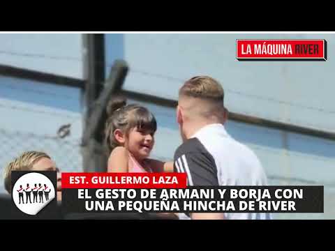 EL LINDO GESTO DE ARMANI Y BORJA CON UNA NIÑA HINCHA DE RIVER EN RIESTRA
