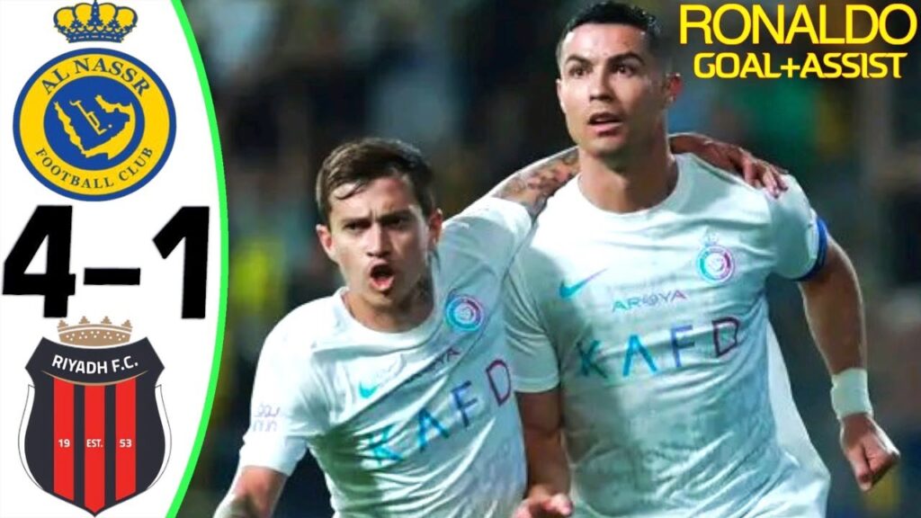 Al Nassr vs Al Riyadh 4-1 - RONALDO GOAL - Goals and Highlights 2023