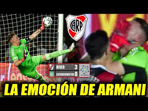 El desahogo de Franco Armani tras atajar un penal frente a Excursionistas