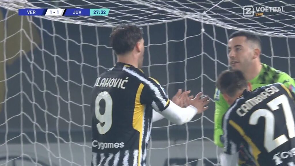 Gol di Dusan Vlahovic,Hellas Verona vs Juventus(1-1) Tutti i gol e gli highlights estesi