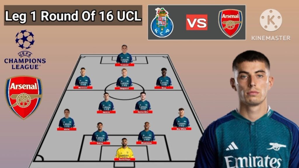 FC Porto vs Arsenal Line Up 4-2-3-1 With Havertz Round Of 16 UEFA Champions League 2023/2024