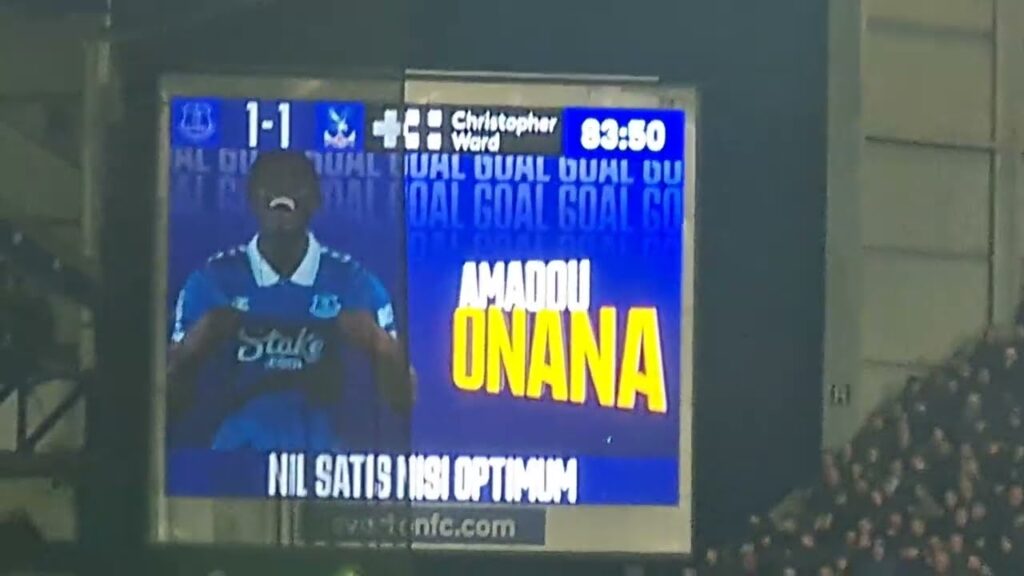 Amadou Onana score for Everton 1-1 Crystal Palace 19/02/24 #efc #cpfc #premierleague #goodisonpark