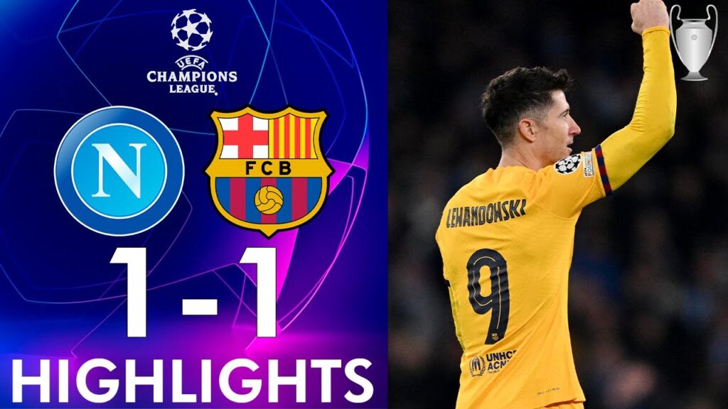 Robert Lewandowski Goal | Napoli vs Barcelona Highlights | UEFA Champions League 23/24 PES21