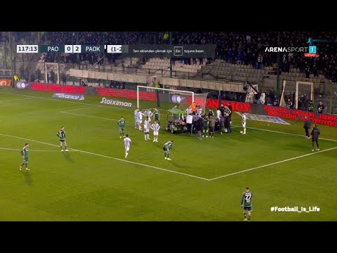 Giannis Konstantelias INJURY - Baba Rahman faints after collision and is unconscious