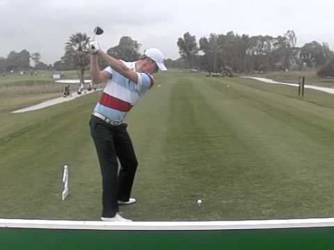Chris Wood - Golf Swing, Driver, High Speed, Slow Motion (Down the Line)