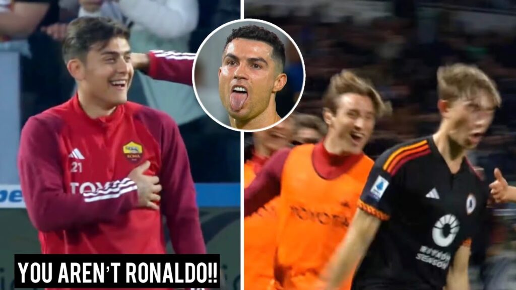 Paulo Dybala reaction to Cristiano Ronaldo Goal Celebration by As Roma!!😂⚽