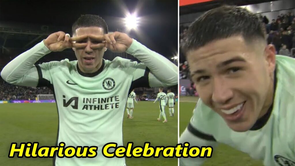 Enzo Fernandez goal and hilarious celebration vs crystal palace in premier league