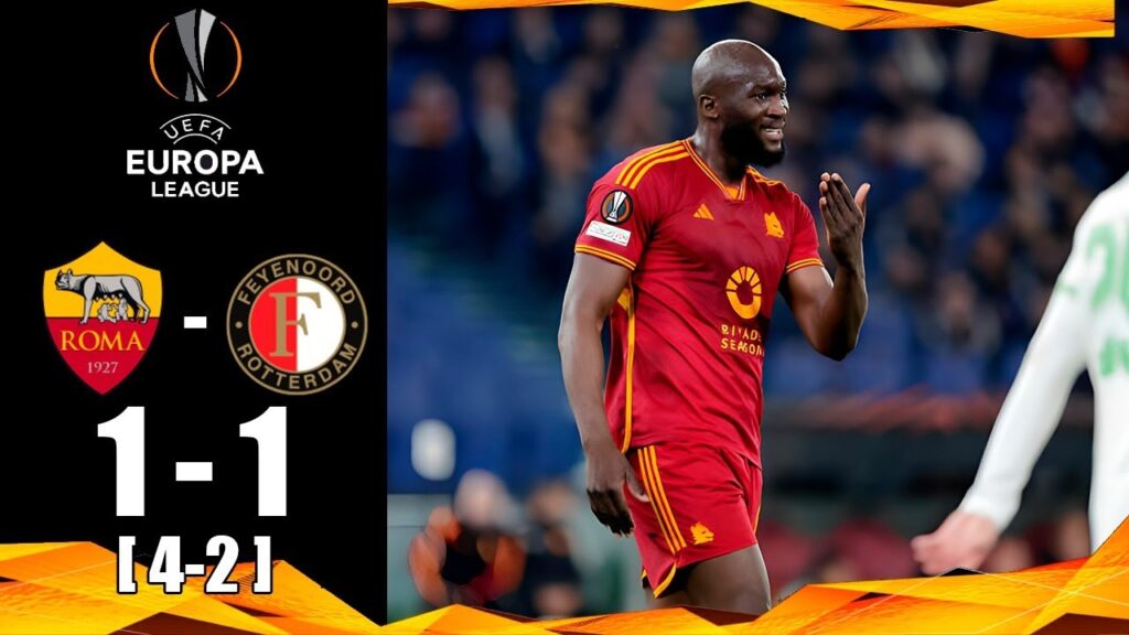 Romelu Lukaku MISSED PENALTY | Roma vs Feyenoord | UEFA Europa League 2023-24
