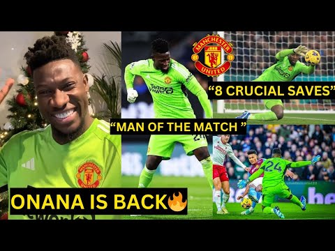 André Onana Showcase CRAZY SAVES and Passing skills to Help Man United win Vs ASTON VILLA 🔥