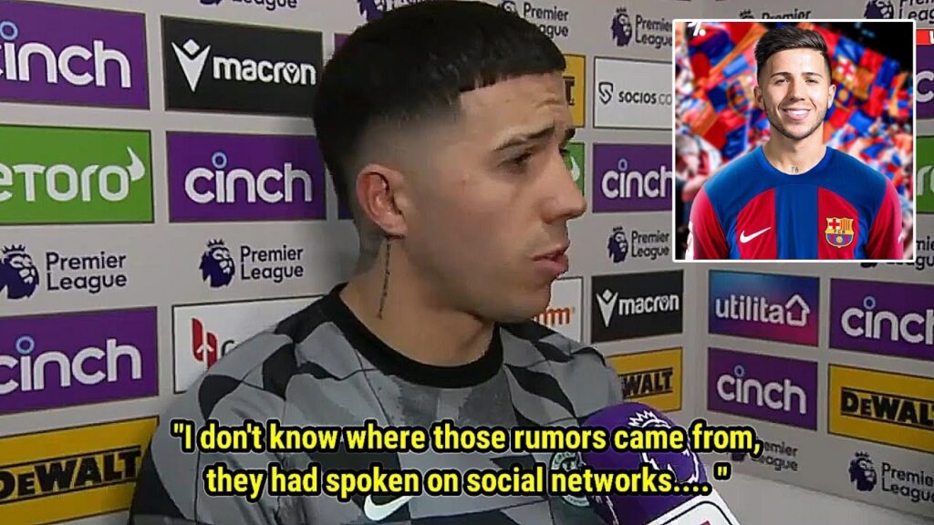 Enzo Fernandez's reaction to rumors of his move to Barcelona 🇦🇷🙆‍♂️