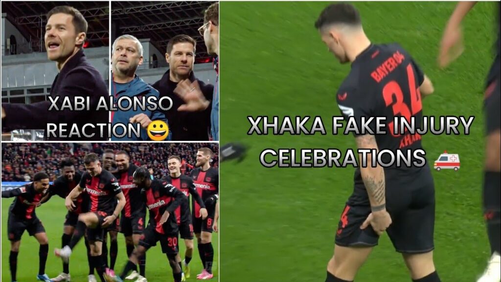 GRANIT XHAKA FAKE INJURY GOAL CELEBRATION 🚑 XABI ALONSO REACTION 😀 VS MAINZ