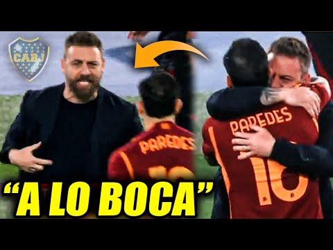 El eufórico festejo de De Rossi con Leandro Paredes tras la clasificación por penales de Roma