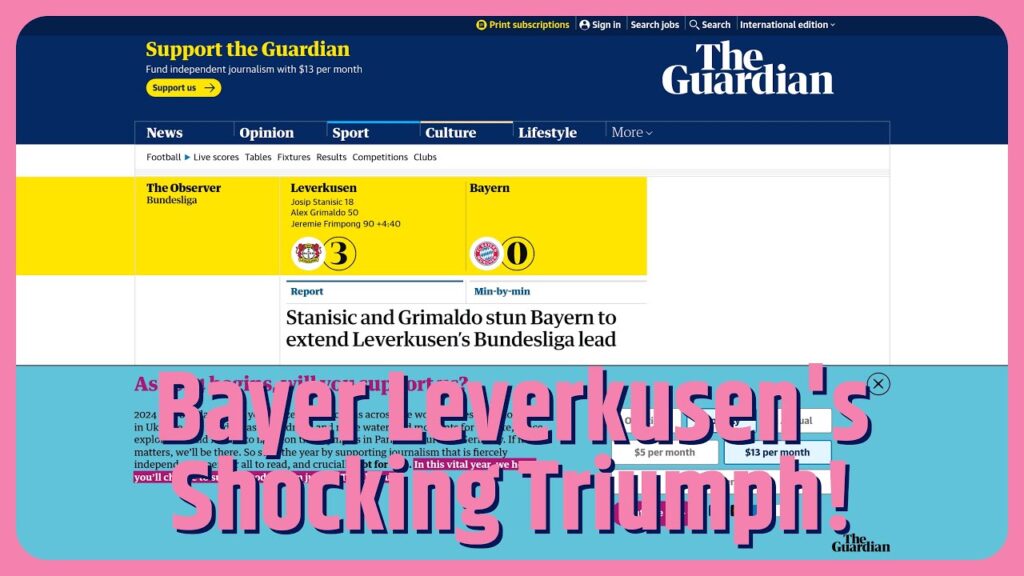 Stanisic and Grimaldo stun Bayern to extend Leverkusen’s Bundesliga lead