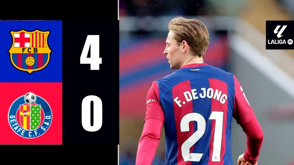 Frenkie de Jong Goal | de Jong Hoy | Barcelona vs Getafe 4-0 Resumen y Goles | LaLiga 2023/24