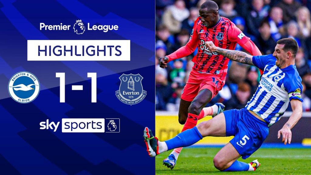 Dunk heads in late equaliser for 10-player Brighton | Brighton 1-1 Everton | EPL Highlights