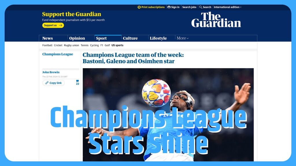 Champions League team of the week: Bastoni, Galeno and Osimhen star