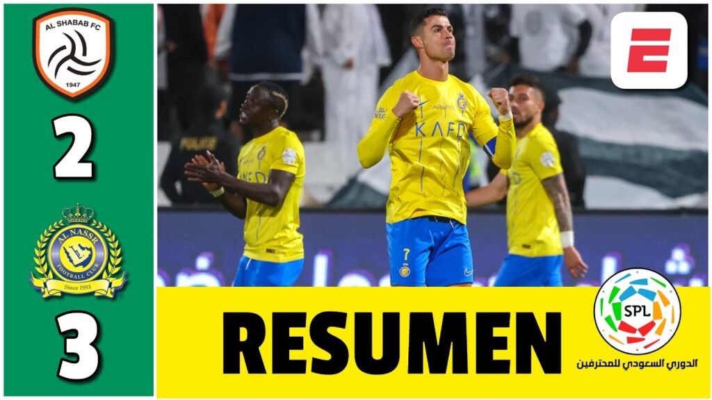 Cristiano Ronaldo anotó en triunfo de Al Nassr ante Al Shabab. Doblete de Talisca | Saudi Pro League