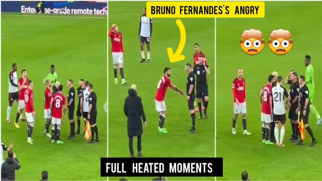 🤯 BRUNO FERNANDES FURIOUS CLASH WITH MICHAEL OLIVER after Man United vs Fulham (1-2) defeat