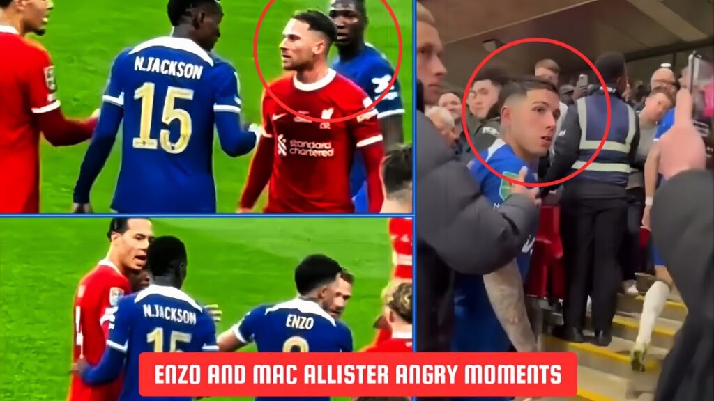Enzo Fernandez and Mac Allister Angry | Chelsea vs Liverpool Fight
