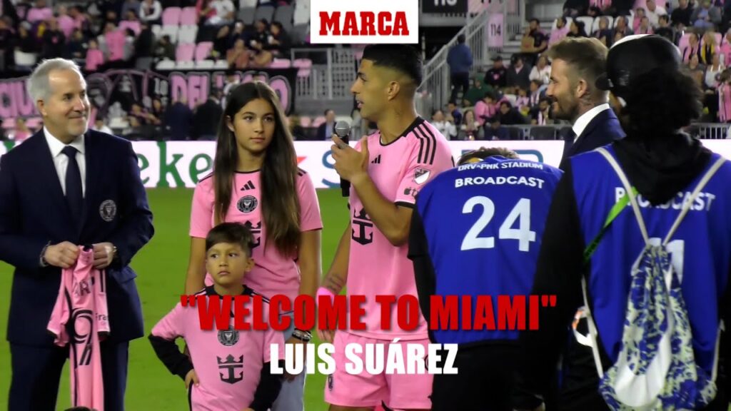 Luis Suárez se presentó en Miami con sus hijos y Will Smith no se quiso perder su debut I MARCA