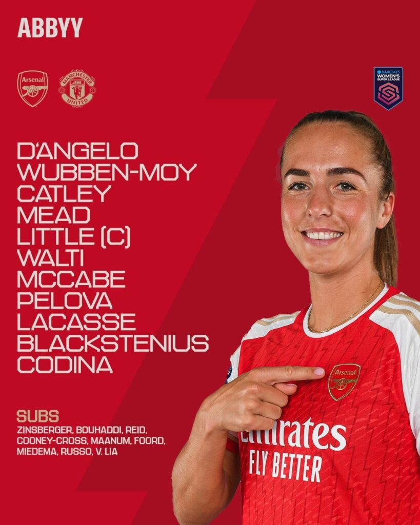 Line up vs Manchester United