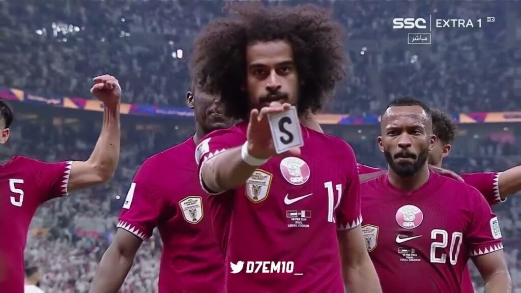 AKRAM AFIF WILD CELEBRATION QATAR AISA CUP
