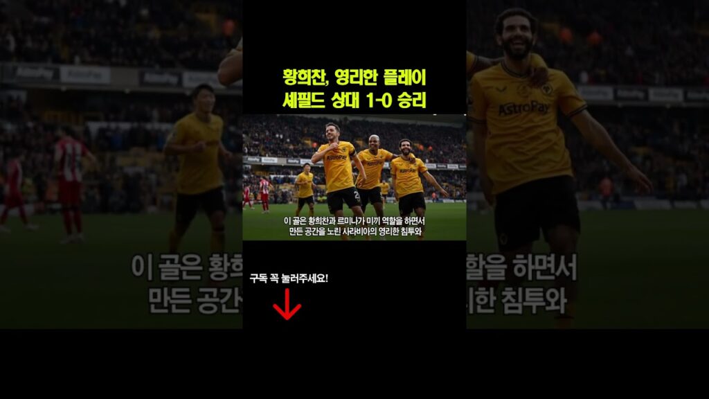황희찬, 영리한 플레이.. 셰필드 상대 1-0 승리 #황희찬