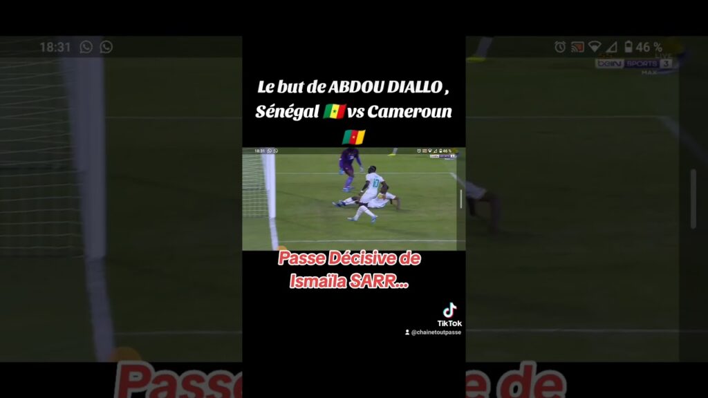 Abdou Diallo, Sénégal vs Cameroun ,son but. #youtubeshorts #short #cup #can #caf