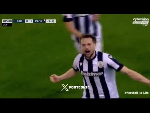 Andrija Živković Goal,Παναθηναϊκός vs ΠΑΟΚ Θεσσαλονίκης (0-2) Όλα τα γκολ και τα εκτεταμένα στιγμιότ