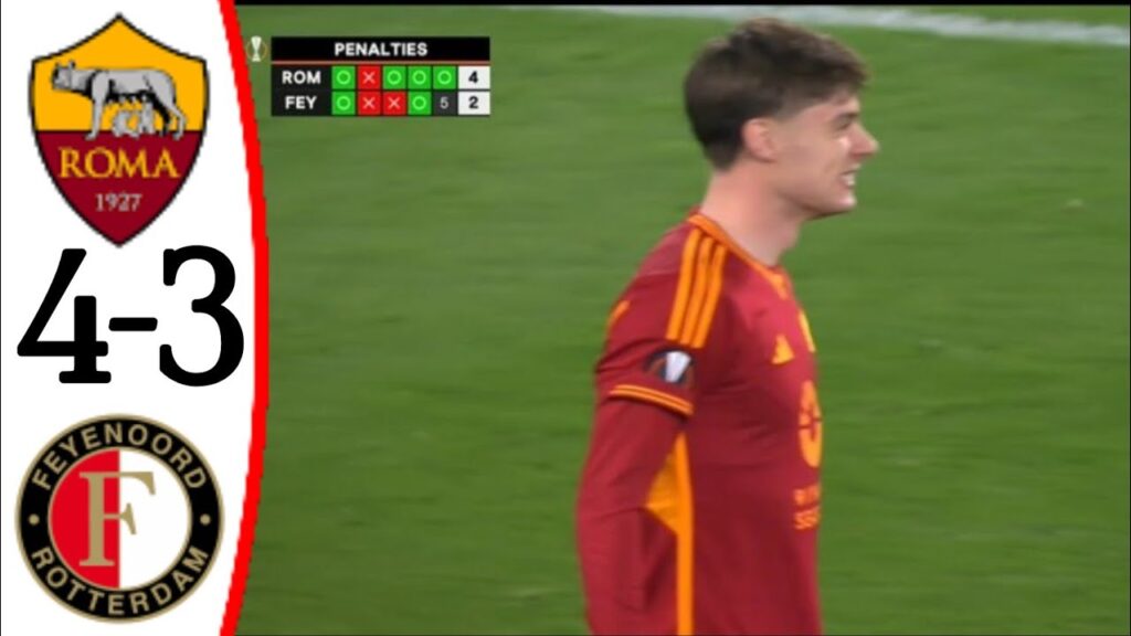 Roma vs Feyenoord (4-3) Nicola Zalewski Penalty | All Goals, Penalties and Extended Highlights