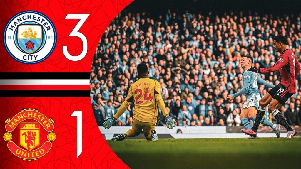 André Onana Save | Manchester City vs Manchester United 3-1 Highlights | Premier League 2023/24