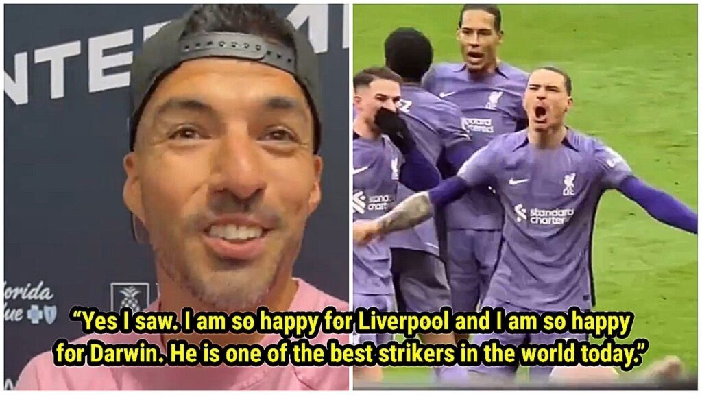 Luis Suarez's reaction to Darwin Nunez's goal vs Nottingham Forest 👏🇺🇾