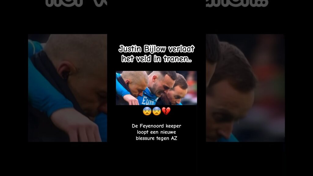 Feyenoord keeper Justin Bijlow verlaat het veld in tranen #feyenoord #bijlow #blessure #az [@espn]