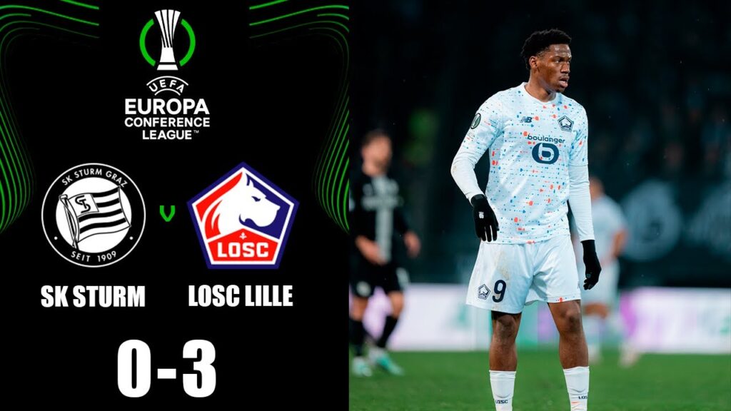 Buts de Jonathan David | Sturm Graz vs LOSC Lille 0-3 Résumé | Ligue de conférence de l'UEFA 2023/24