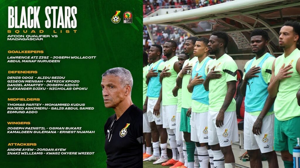BLACK STARS FULL SQUAD FOR AFCON  QUALIFIERS VS Madagascar