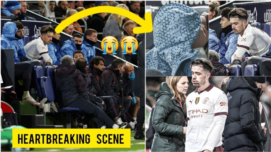 😭💔 Man city star JACK GREALISH BREAKS DOWN AFTER suffering injury in Man city vs Luton town match