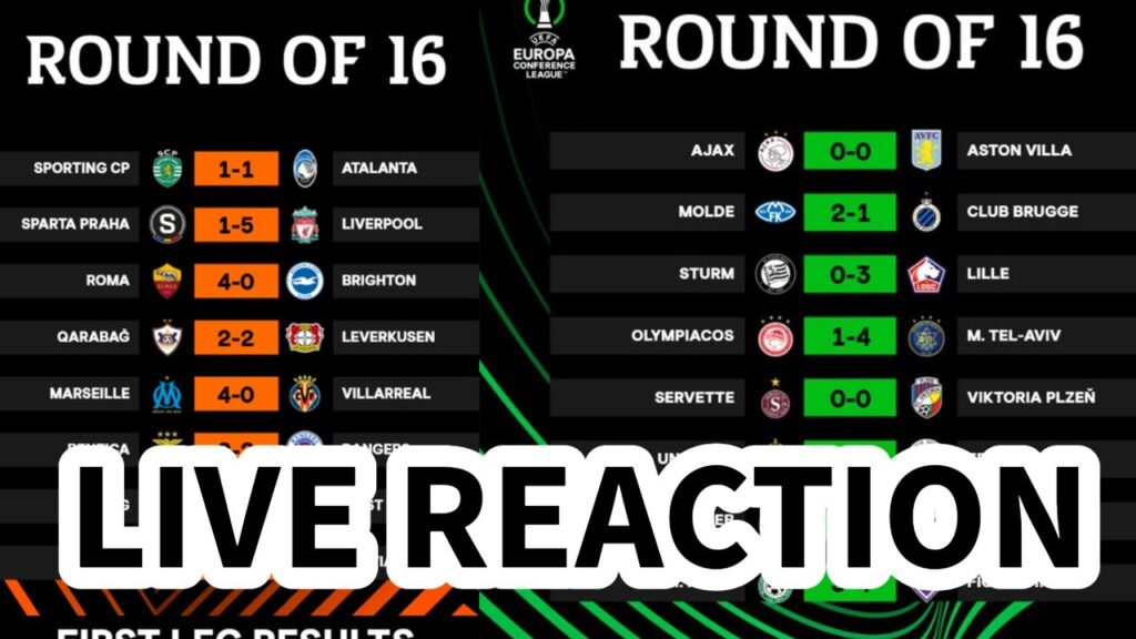 EUROPA LEAGUE AND CONFERENCE LEAGUE ROUND OF 16 LIVE REACTION