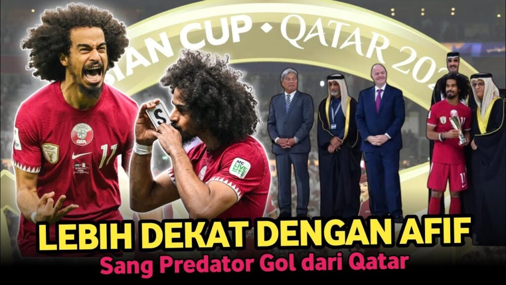 SOSOK AKRAM AFIF: 'Si Kribo' dari Qatar, Sang Topskor & Best Player Piala Asia 2023💪🇶🇦