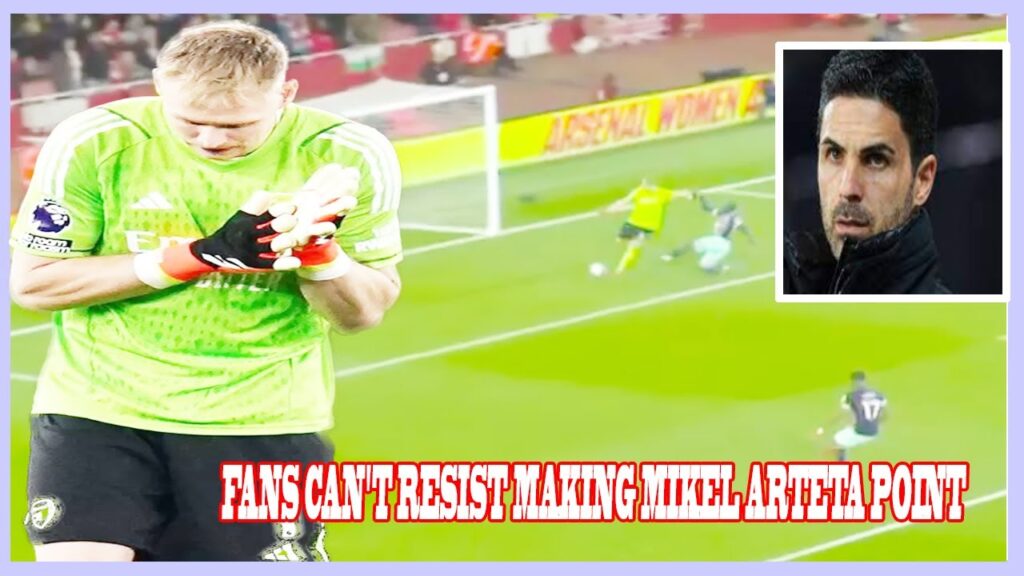 Arsenal fans can't resist making Mikel Arteta point after Aaron Ramsdale howler vs Brentford