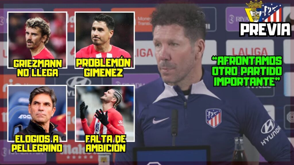 "GRIEZMANN NO LLEGA, AL INTER..." SIMEONE SOBRE LESIÓN DE GRIEZMANN Y GIMENEZ Y LA FALTA DE AMBICIÓN