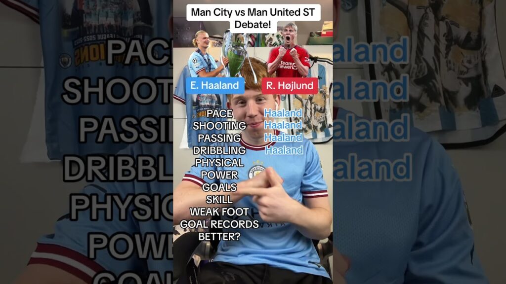 Erling Haaland vs Rasmus Højlund debate! 🤣 #shorts