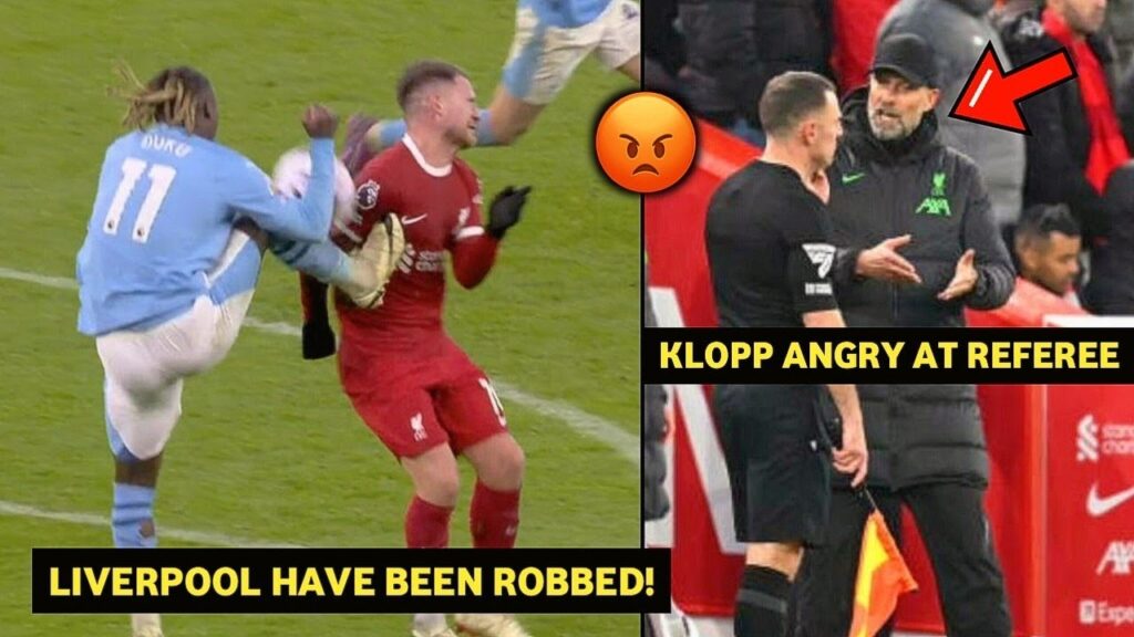 Jurgen Klopp angry reaction to Doku's Controversial Kick to Mac Allister's Chest