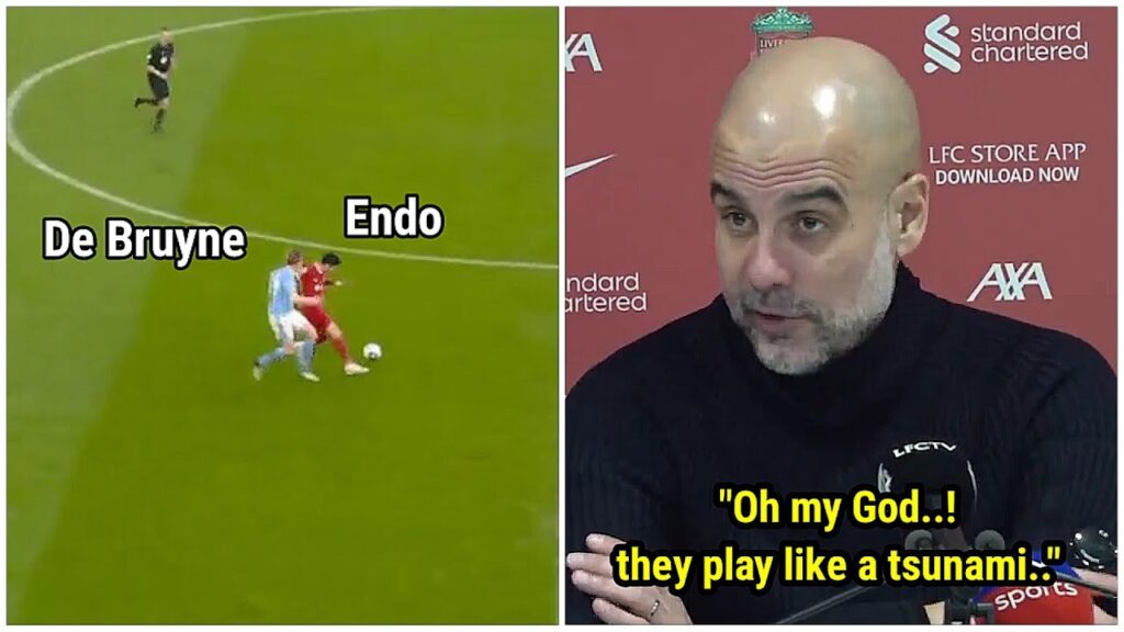 Pep Guardiola's reaction to Endo and Mac Allister pocketing Kevin De Bruyne 😅